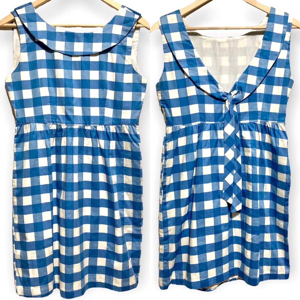 ModCloth Tulle Blue Gingham Dress, Small